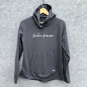 Under Armour Women's Hoodie Top Activewear Golf Running Sweatshirt Black Size M